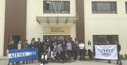In collaboration with AIESEC Sakarya, Adapazarı ENKA High School has finalized the first stage of the sustainability month focusing on “Global Goals” as a part of the project “Meet My World” with cultural presentations.