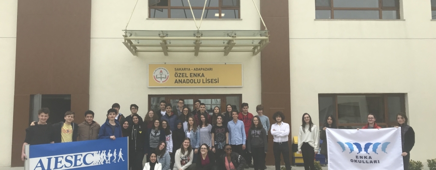 In collaboration with AIESEC Sakarya, Adapazarı ENKA High School has finalized the first stage of the sustainability month focusing on “Global Goals” as a part of the project “Meet My World” with cultural presentations. In collaboration with AIESEC Sakarya, Adapazarı ENKA High School has finalized the first stage of the sustainability month focusing on “Global Goals” as a part of the project “Meet My World” with cultural presentations.