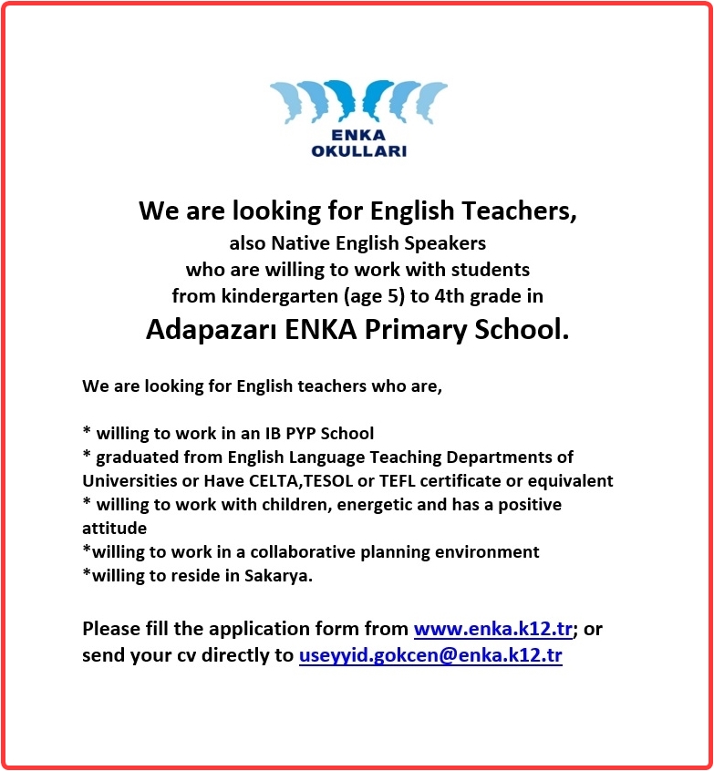We are looking for English Teachers