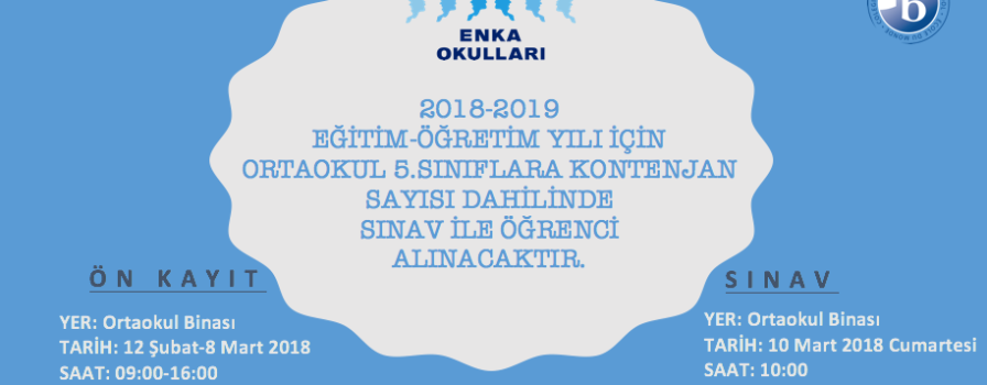 ADAPAZARI ÖZEL ENKA ORTAOKULU 5.SINIF KAYIT DUYURUSU ADAPAZARI ÖZEL ENKA ORTAOKULU 5.SINIF KAYIT DUYURUSU