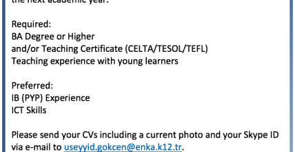 English Teacher Required