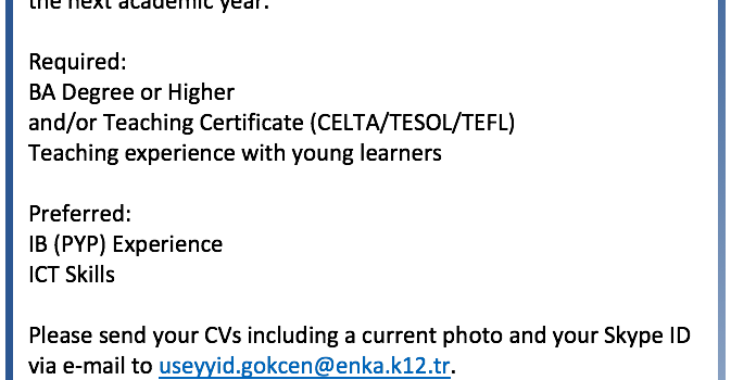 English Teacher Required English Teacher Required
