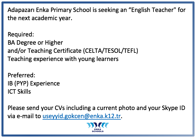 English Teacher Required