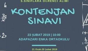 2019/2020 5. Sınıflara Öğrenci Alımı Kontenjan Sınavı