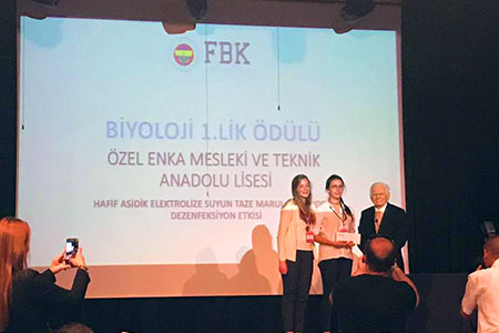 Biyoloji Dalında Birincilik Ödülü Okulumuzun