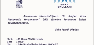 Matematik Yarışması Ödül Törenine Davetlisiniz
