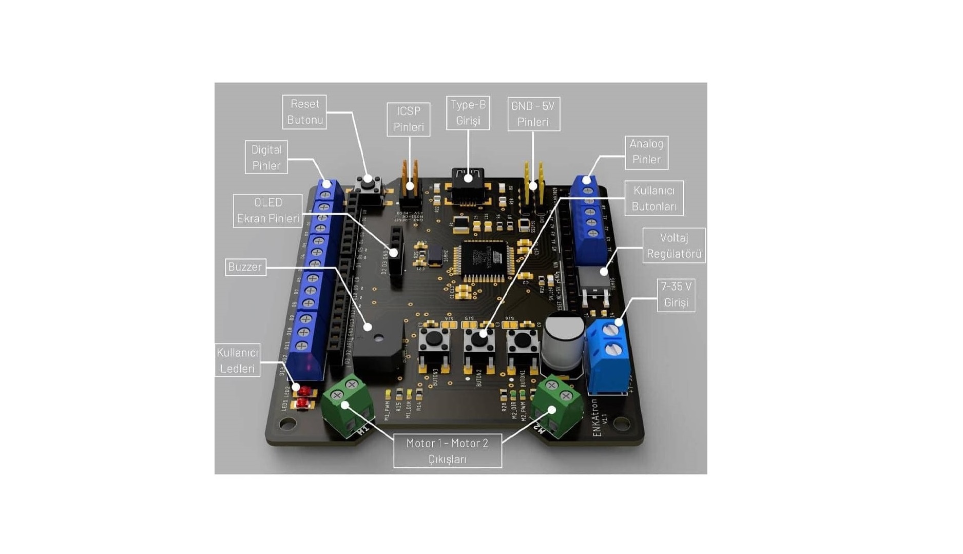 #ENKAtron Modüler Robotik Kartı